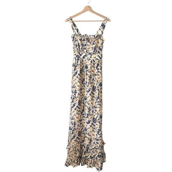 Anthropologie Moulinette Soeurs Hydrangea Petals Silk Maxi Dress Size 6 - Picture 2 of 11
